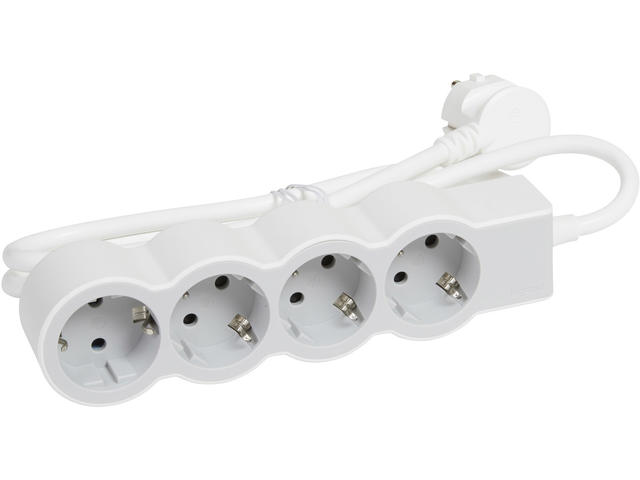 Разклонители Legrand STD, шуко, 4X2P+E, 3м. кабел, бяло/сиво