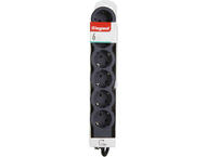Разклонители Legrand STD, шуко, 6X2P+E, 1,5м. кабел, черно/сиво