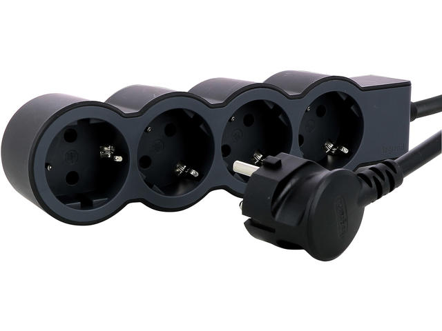 Разклонители Legrand STD, шуко, 4X2P+E, 1,5м. кабел, черно/сиво