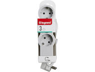 Разклонители Legrand STD, шуко, 3X2P+E, 1,5м. кабел, бяло/сиво