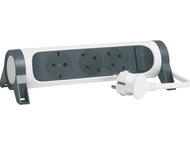 Разклонители Legrand PRE, шуко, 3X2P+E, въртящ се, 1,5м. кабел, бяло/сиво