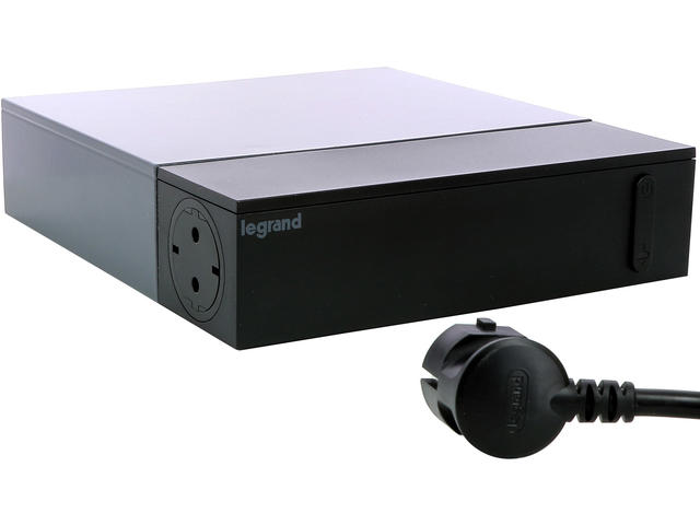 Разклонители Legrand COR, TV шуко, 4X2P+E, + 4X2P, защита пренапрежение, 2м. кабел, черно