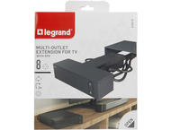 Разклонители Legrand COR, TV шуко, 4X2P+E, + 4X2P, защита пренапрежение, 2м. кабел, черно