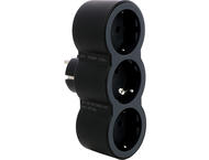 Разклонители Legrand STD, шуко, 2P+E, 16A, 3 фронтални гнезда, черно/сиво