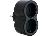 Разклонители Legrand STD, шуко, 2P+E, 16A, 2 фронтални гнезда, черно/сиво