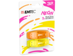 USB памети Emtec USB2.0 C410 32GB P2 Neon (2 броя в опаковка)