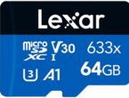 Карти памет 64GB Lexar® High-Performance 633x microSDXC™ UHS-I с SD адаптер, C10 A1 V30 U3