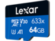 Карти памет 64GB Lexar® High-Performance 633x microSDXC™ UHS-I с SD адаптер, C10 A1 V30 U3