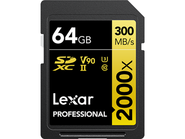 Карти памет 64GB Lexar® Professional 2000x SDHC™ UHS-II C10 V90 U3