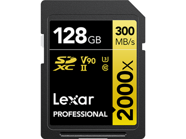 Карти памет 128GB Lexar® Professional 2000x SDHC™ UHS-II C10 V90 U3
