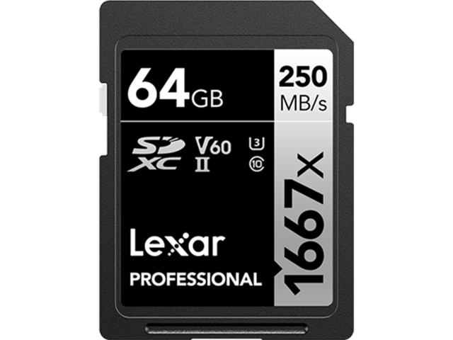 Карти памет 64GB Lexar® Professional 1667x SDXC™ UHS-II, C10 V60 U3