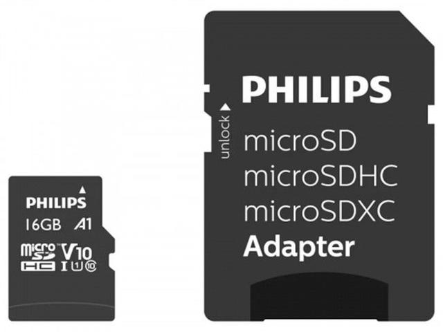 Карти памет Philips microSDHC card 16GB Class 10 с SD адаптер