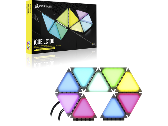 LED осветление CORSAIR iCUE LC100 Smart Case Lighting Triangles Starter Kit