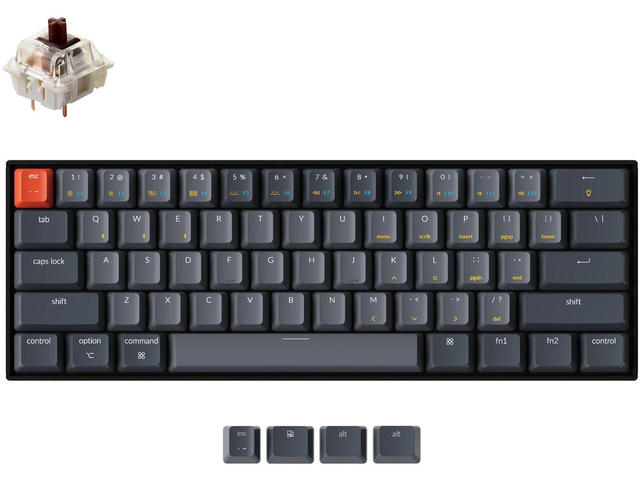 Клавиатури Keychron K12 60% Gateron Brown Switch White LED ABS
