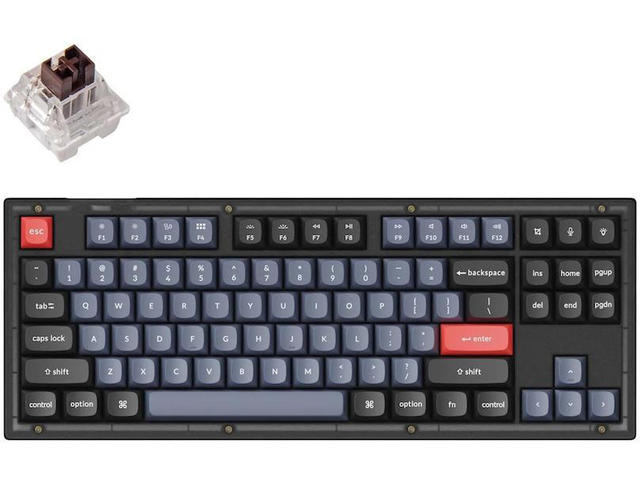 Клавиатури Keychron V3 TKL Knob QMK Frosted Black Translucent