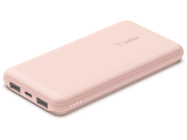 Външни батерии Belkin BOOST CHARGE (10000 mAH) Power Bank with USB-C 15W - Dual USB-A - 15cm USB-A to C Cable - Pink