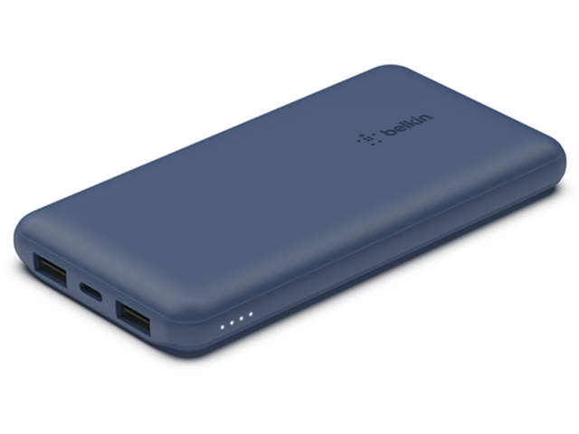 Външни батерии Belkin BOOST CHARGE (10000 mAH) Power Bank with USB-C 15W - Dual USB-A - 15cm USB-A to C Cable - Blue