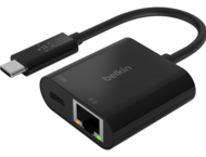 Кабели и Адаптери Belkin USB-C към Ethernet + адаптер за зареждане (60W PD) - черен