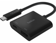 Кабели и Адаптери Belkin USB-C към HDMI + адаптер за зареждане (60W PD) - черен