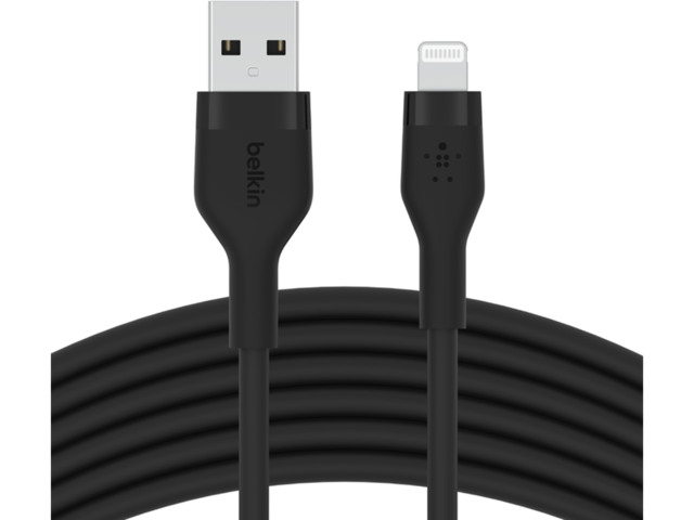 Кабели и Адаптери Belkin BOOST CHARGE Flex Silicone cable USB-A to Lightning - 3M - Black