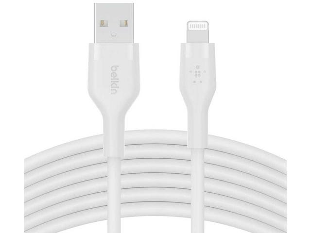 Кабели и Адаптери Belkin BOOST CHARGE Flex Silicone cable USB-A to Lightning - 1M - White