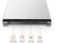 USB Хъб Satechi Type-C алуминиева стойка за монитор хъб за iMac, Silver