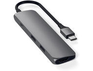 USB Хъб Satechi Aluminum SLIM Type-C MultiPort Adapter - Space Grey