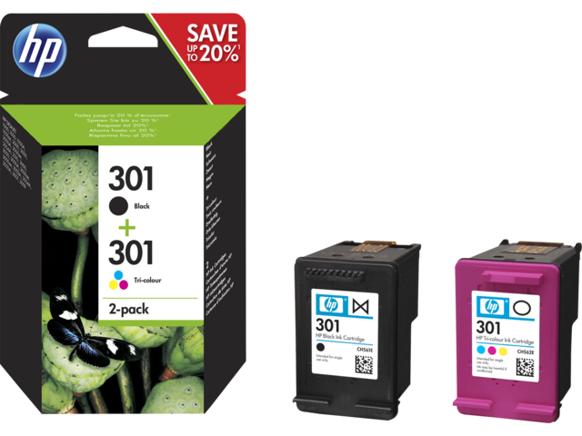 Консумативи Оригинален HP 301 2-pack Black/Tri-color