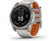 Смарт часовници Garmin fenix 7X Pro Sapphire Solar Edition - Titanium с Fog Gray/Ember Orange каишка