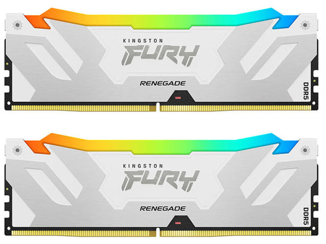 Оперативна памет 32GB (2x16GB) DDR5 6400 MT/s Kingston Fury Renegade RGB White