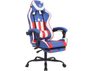 Геймърски столове RFG Max Game, екокожа, син и бял