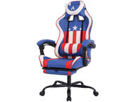 Геймърски столове RFG Max Game, екокожа, син и бял