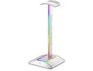 Стойки за слушалки FragON - Watchtower 2U RGB headset & headphone holder, Silver 