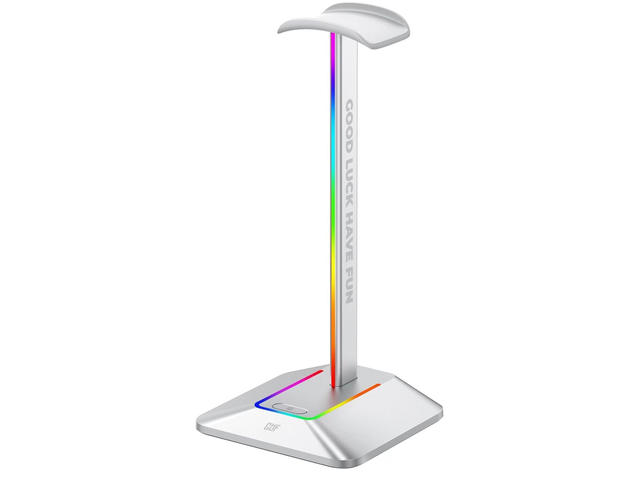 Стойки за слушалки FragON - Watchtower 2U RGB headset & headphone holder, Silver 