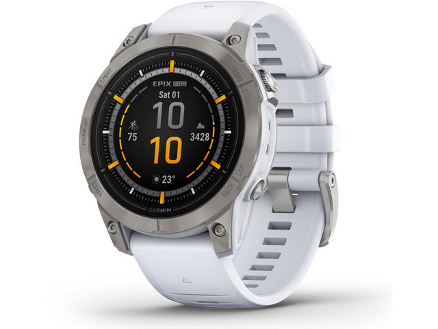 Смарт часовници Garmin Epix Pro (Gen 2) Sapphire Edition 47 мм Titanium с Whitestone каишка