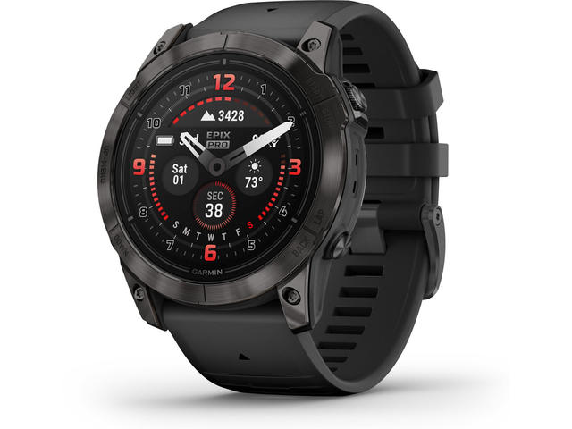 Смарт часовници Garmin Epix Pro (Gen 2) Sapphire Edition 51 мм Carbon Grey DLC Titanium с Black каишка