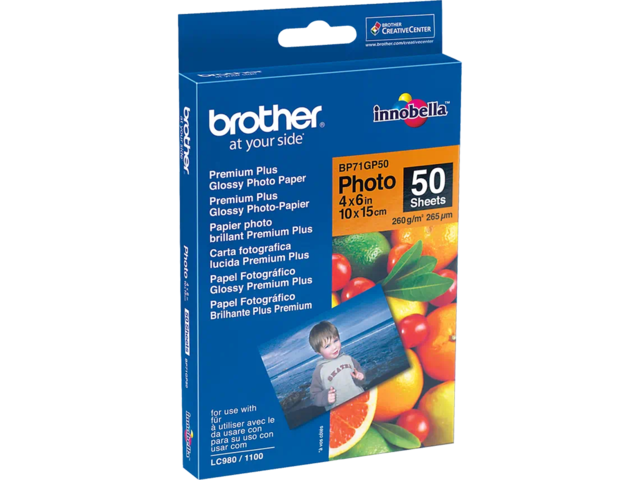 Хартия Brother BP71GP50 Premium Plus Glossy Photo Paper, 10 x 15 см