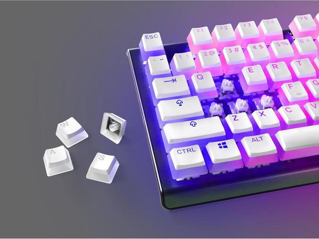 Капачки за клавиатури Steelseries PrismCaps PBT Doubleshot 105-Keycap White UK-Layout