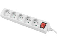 Разклонители Lanberg power strip 3 м, 5 гнезда, бял