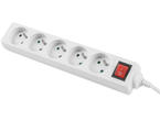 Разклонители Lanberg power strip 3 м, 5 гнезда, бял