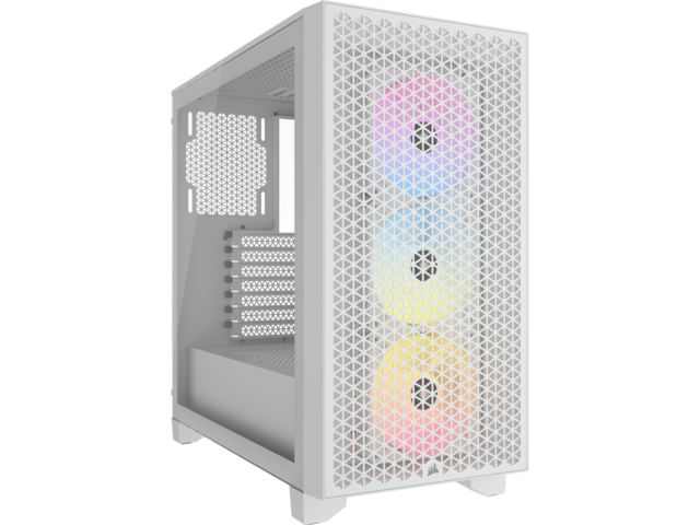 Кутии Corsair 3000D Airflow Tempered Glass RGB White