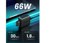 Зарядни устройства Ugreen 2-портово бързо зарядно устройство PD, 65W