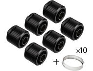 Фитинги EK-Quantum Torque STC-10/16 - Black + Silver ring 6 pack