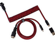 Кабели за клавиатури Keychron Premium Coiled Aviator, USB-C - USB-C, червен