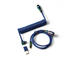 Кабели за клавиатури Keychron Colorful Premium Coiled Cable, USB-C - USB-C, Rainbow Blue