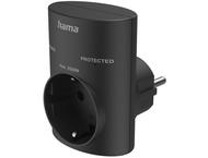 Разклонители Hama Контакт с вградена защита от пренапрежение, черен