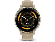 Смарт часовници Garmin Venu 3S Soft Gold безел с French Grey корпус и кожена каишка