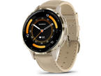 Смарт часовници Garmin Venu 3S Soft Gold безел с French Grey корпус и кожена каишка