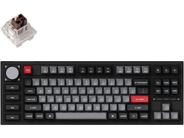 Клавиатури Keychron Q3 Pro Carbon Black TKL K Pro Brown Switch RGB LED PBT