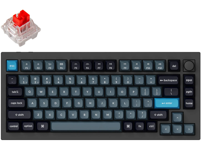 Клавиатури Keychron Q1 Pro Black-Blue QMK TKL K Pro Red Switch RGB LED PBT